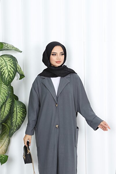 NİSUM MODA Corded Fabric Long Trench Coat