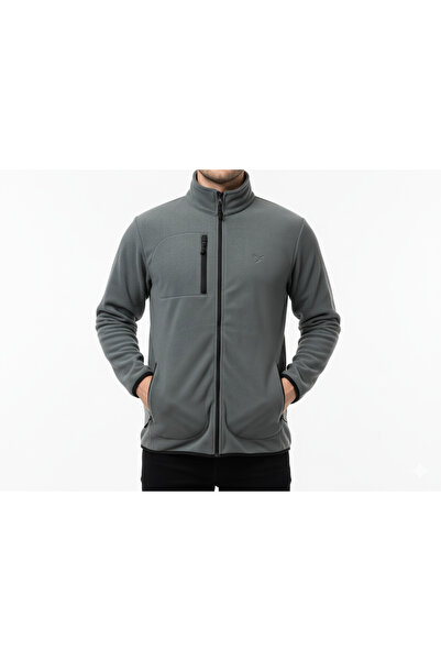 RAKİP Unisex High Quality Full Zippered 3-Pocket Mock Neck Winter Outdoor Fleece Jacket