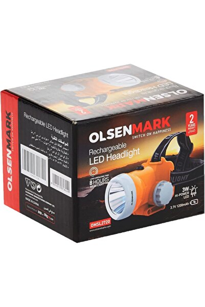 Olsenmark Rechargeable LED Head Light, Yellow