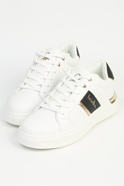 Benetton Women's White Gold Sports Shoes Imported Bni-12074