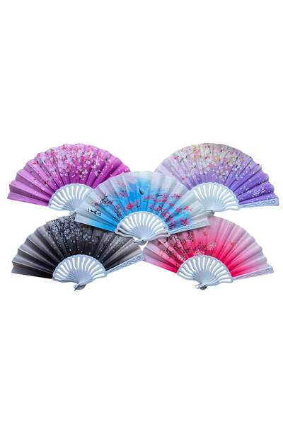 Skygo Plastic Fabric Fan 12 Pcs Mixed Ob-047