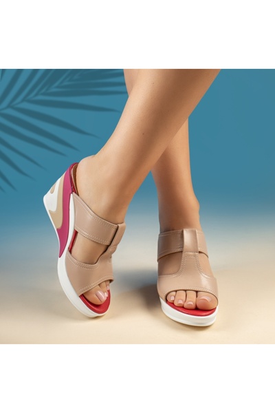 Modlet.ro Women's pink platform slides MOD13678