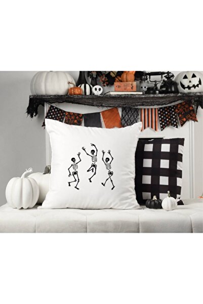 specialgift Pernă cu schelete dansatoare - Pernă decorativă de Halloween 40 x...