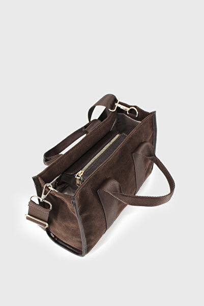 LUNABLU Geantă de mână și de umăr cu curea încrucișată din piele intoarsa pentru femei