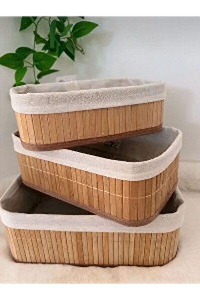 prokitchen سلة من الخيزران ثلاثية للطعام، 3 أحجام، جودة عالية، 3 قطع، سلة خبز، أدوات مائدة الفاكهة، ملحقات