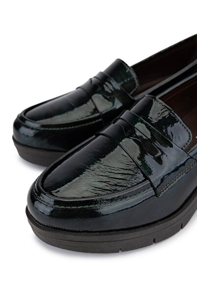 Tamer Tanca Kadın Hakiki Deri Yeşil Kroko Comfort Ayakkabı