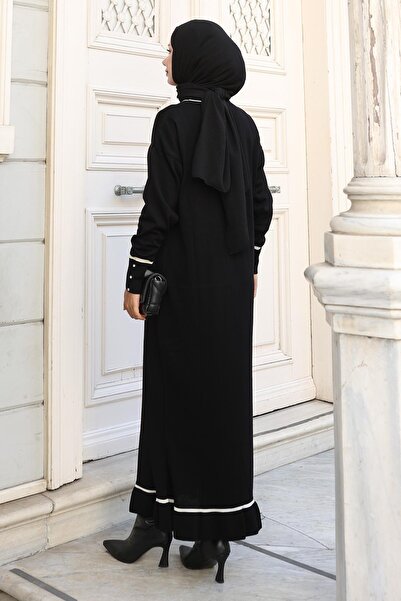 Missvalle Cuff Stone Detailed Knitwear Dress Black 6150