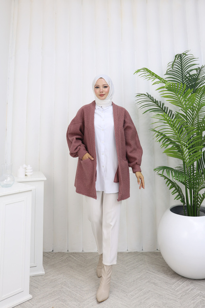 MİSS M.A.T FASHİON Booklet Fabric Standard Size Casual Pocket Cardigan
