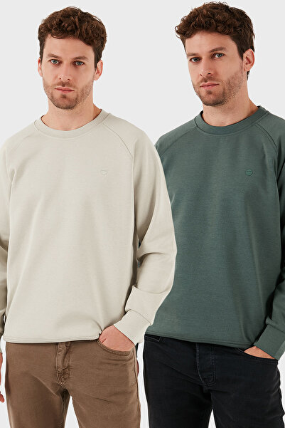 Buratti Stretch Cotton χαλαρή εφαρμογή Crew Neck 2-pack Sweat Ανδρικό SWEAT 5...