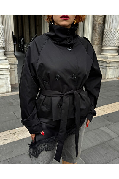 Bak'ap Премиум къс палто с висока яка и детайли