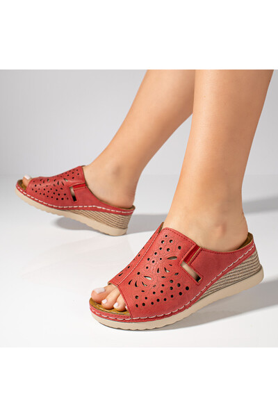Modlet.ro Papuci roșii cu platformă pentru femei MOD11514