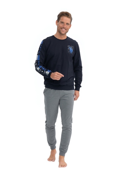 U.S. Polo Assn. Men's Long Sleeve Round Neck Two Thread Tracksuit Pajama Set S25820