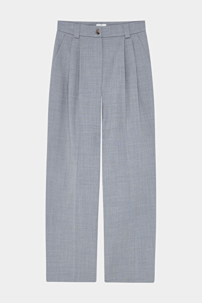 W Collection Gray Pleated Wool Pants