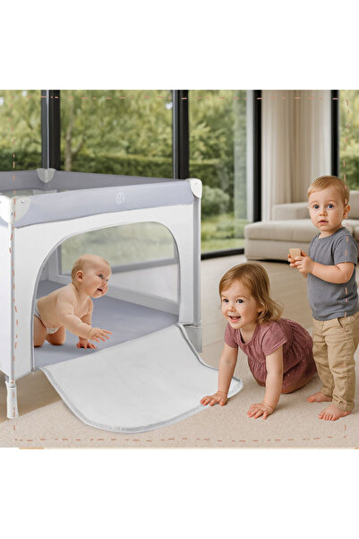 MalPlay Malplay children's travel playpen, 2 in 1, zippered entrance, wheels with brakes, with 3 plastic walls