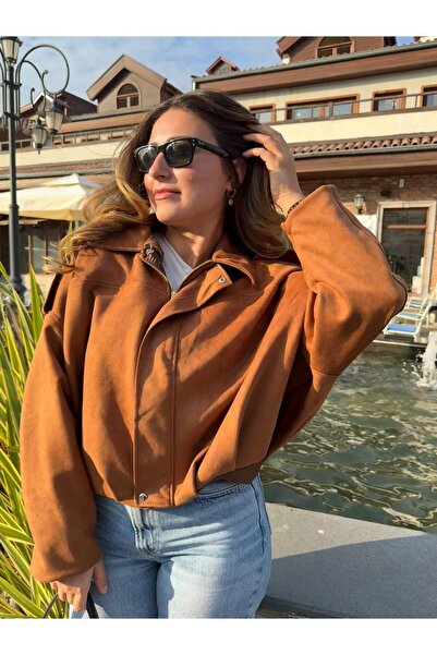 derrymore Suede Oversized Lux Soft Bomber Jacket