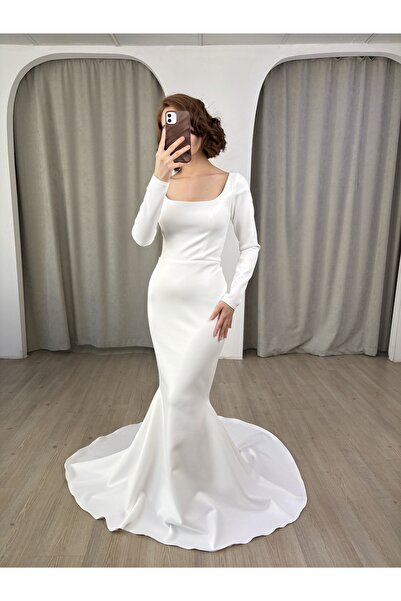 berissima bride Estelle Balık U Yaka Nikah, Nişan Elbisesi