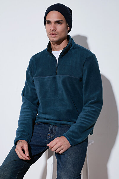 Buratti Regular Fit Anti-Pilling Χωρίς Πυκνώματα ψηλός λαιμός επένδυση fleece Πακέτο με 2 Ανδρικά Φλις POLAR 58