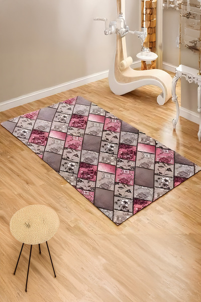 Sofline Kaymaz Taban Lastikli Halı Örtüsü 6m2 - Yıkanabilir Süngersiz Kadife ...