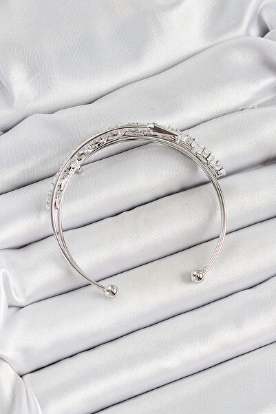 Skygo Brass Silver Color Barley Zircon Stone Women's Bracelet - Tj-Bb7064