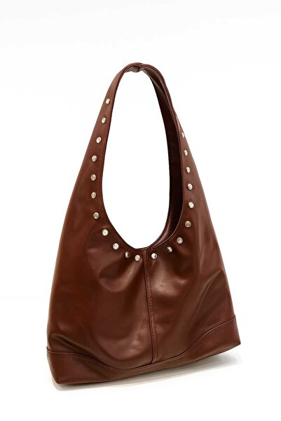 Stapled Women's Hand and Shoulder Bag