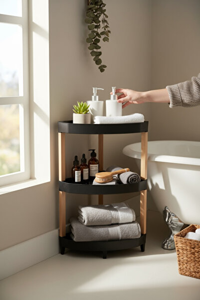 beyshome 3 Katlı Banyo Rafı, Mutfak Rafı & Havluluk, Deterjanlık, Makyaj Orga...