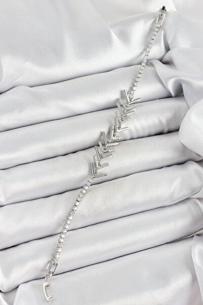 Skygo Brass Silver Color Zircon Stone Fish Scale Women's Bracelet - Tj-Bb7069