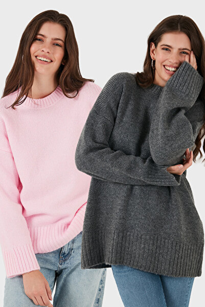 Lela Regular Fit guler rotund basic Pachet de 2 pulovere tricotate PULOVER 4616213S2