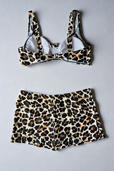 embody Women's 2 piece swimsuit, plus size, shorts, animal print camouflage f2502