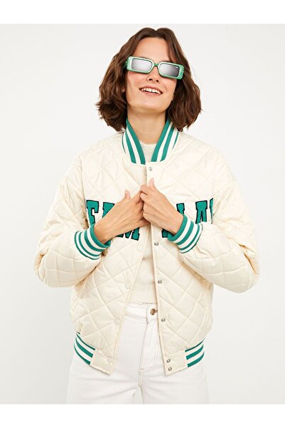 LC Waikiki Palton de damă cu mânecă lungă și guler înalt brodat