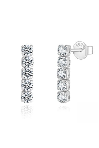 delis Σκουλαρίκια από ασήμι 925, JW1777, μοντέλο τένις, επιπλατινωμένα με ρόδιο