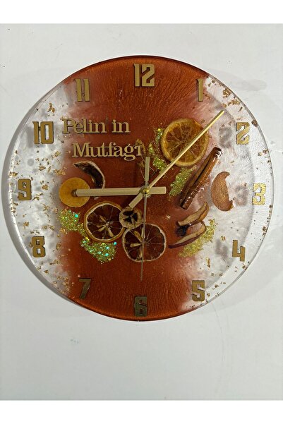 Pelince Kişiye Özel Epoksi Mutfak Duvar Saati | İsme Özel El Yapımı Tasarım |...