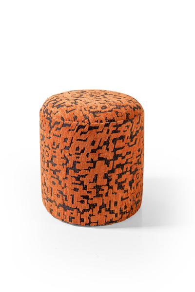 Framgan Pixel İnferno Turuncu Puff -Makyaj Masası Pufu - Dekoratif Ayak Uzatm...