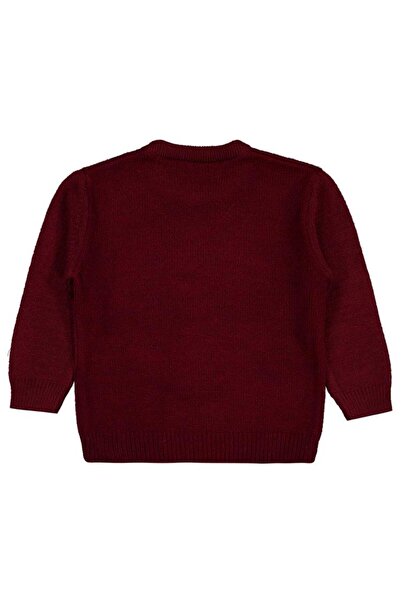 Civil Boys Teddy Bear Embroidered Sweater for Ages 2-5 - Burgundy for Ages 3-4