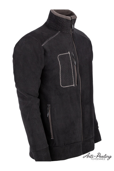 blck & premium مضاد للتقشر - سترة بسحاب من الصوف 100% لا تسبب تكتل الشعر