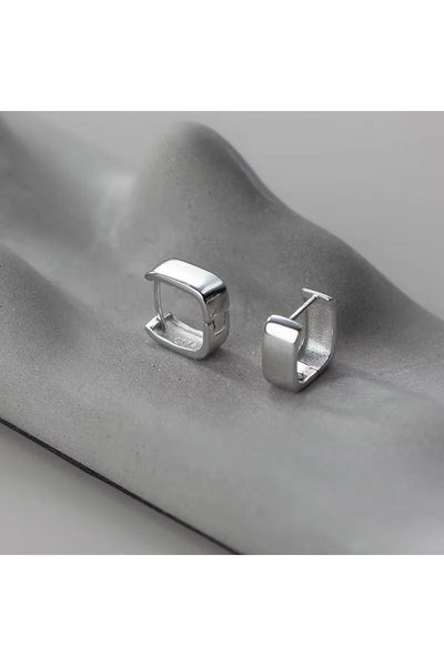 delis Σκουλαρίκια από ασήμι 925, JW1668, τετράγωνο μοντέλο, επιπλατινωμένα με ρόδιο