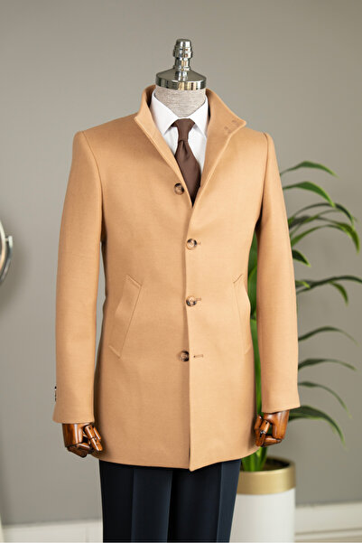 Terzi Ayhan Classics Hakim Yaka Wool Blend Slim Fit Men's Coat