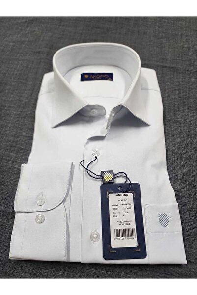 ANDINO Classic Ice Blue Pocket Men's Shirt Stretch Fabric with a Loose Fit St...