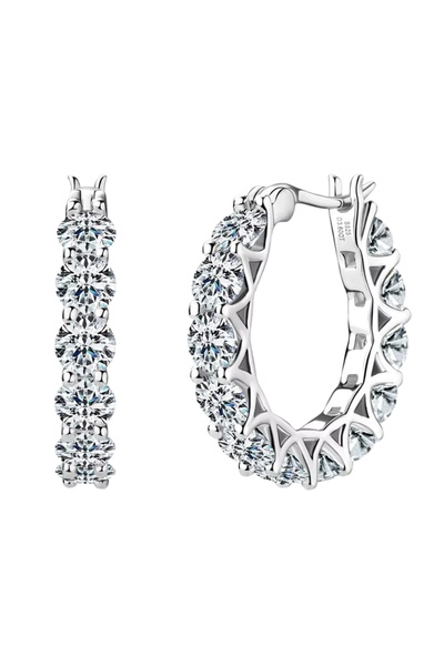 delis Στρογγυλά σκουλαρίκια από ασήμι 925, JW1747, κομψό μοντέλο, επιροδιωμένο