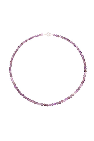 Abundo Colier Basics din ametist cu accesorii din argint 925, 40 cm