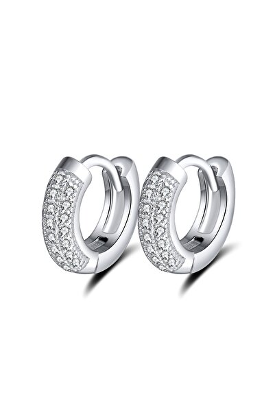 delis Στρογγυλά σκουλαρίκια από ασήμι 925, JW1787, κομψό μοντέλο, επιροδιωμένο