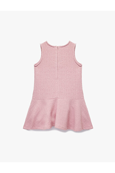 Koton Sleeveless Crew Neck Buttoned Dress