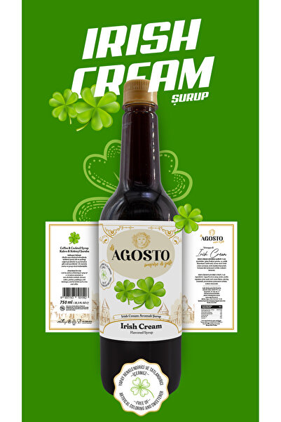 AGOSTO İrlanda Kreması (Irish Cream) Şurup 750 ml-Kahve Şurubu