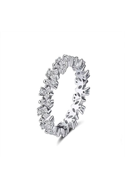 delis Δαχτυλίδι από ασήμι 925, JW1750, κομψό μοντέλο με ζιρκόνια, επιπλατινωμένο με ρόδιο