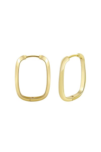 delis 925 silver earrings, JW1738, square-oval model, gold plated