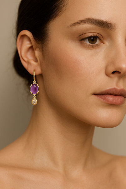 byozanyılmaz Colored stone design earring