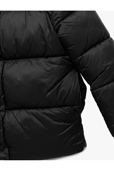 Koton Long Sleeve Snap Closure Hooded Puffer Coat