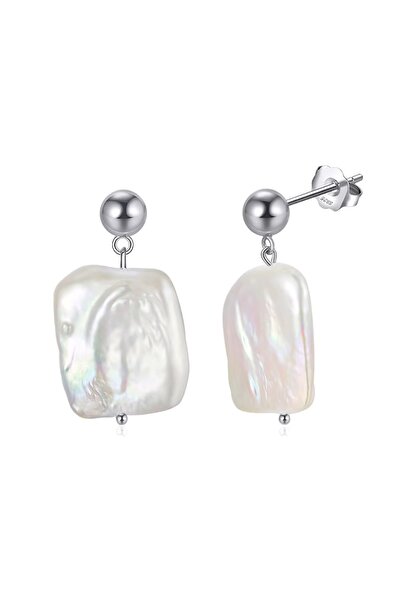 delis Σκουλαρίκια από ασήμι 925, JW1736, ακανόνιστο σχέδιο με μαργαριτάρια, επιροδιωμένο