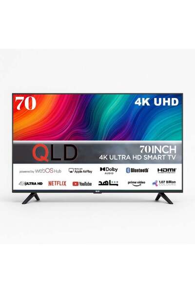 QLP QLD Frameless Smart TV 70-inch, DLED, UHD 4K, webOS, Black – Model QLDT-70S4KW1