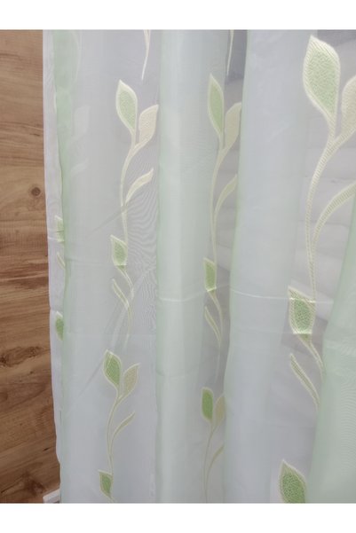 Düzgün desen Tulle Curtain Without Pleats Cornice Button Ready-Made Curtain with Sewing