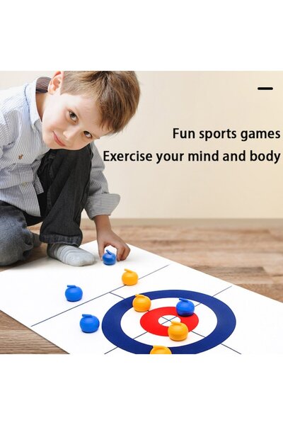 dalimag OTTOOPPXIN Tabletop Curling 1.3m, 8 Stones, 130x29cm, for Family & Kids 6+